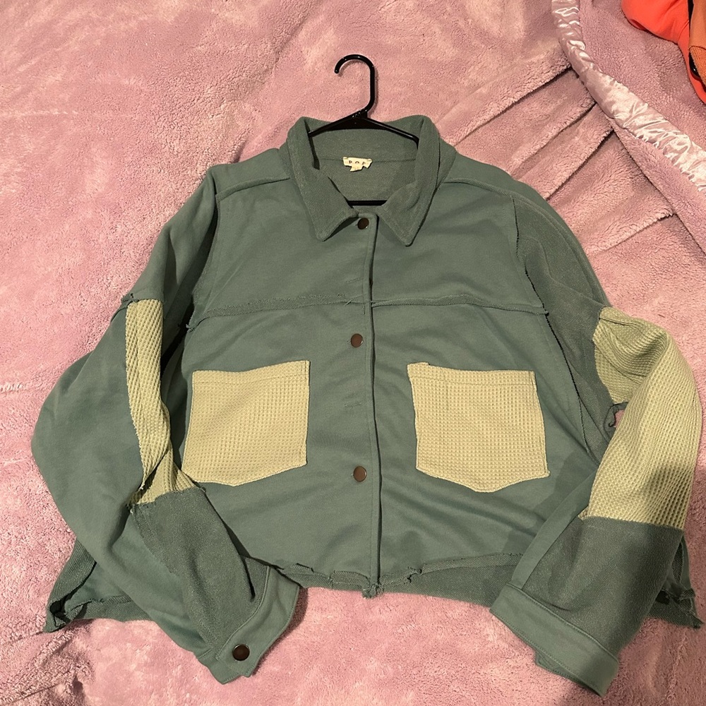 POL teal/green shacket